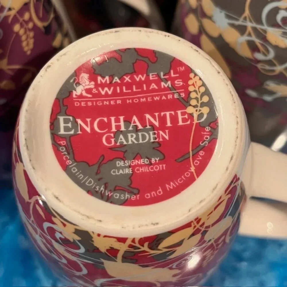 Set of (3) Maxwell & Williams Enchanted Garden Flower Mugs Tall 12oz - Picture 7 of 7